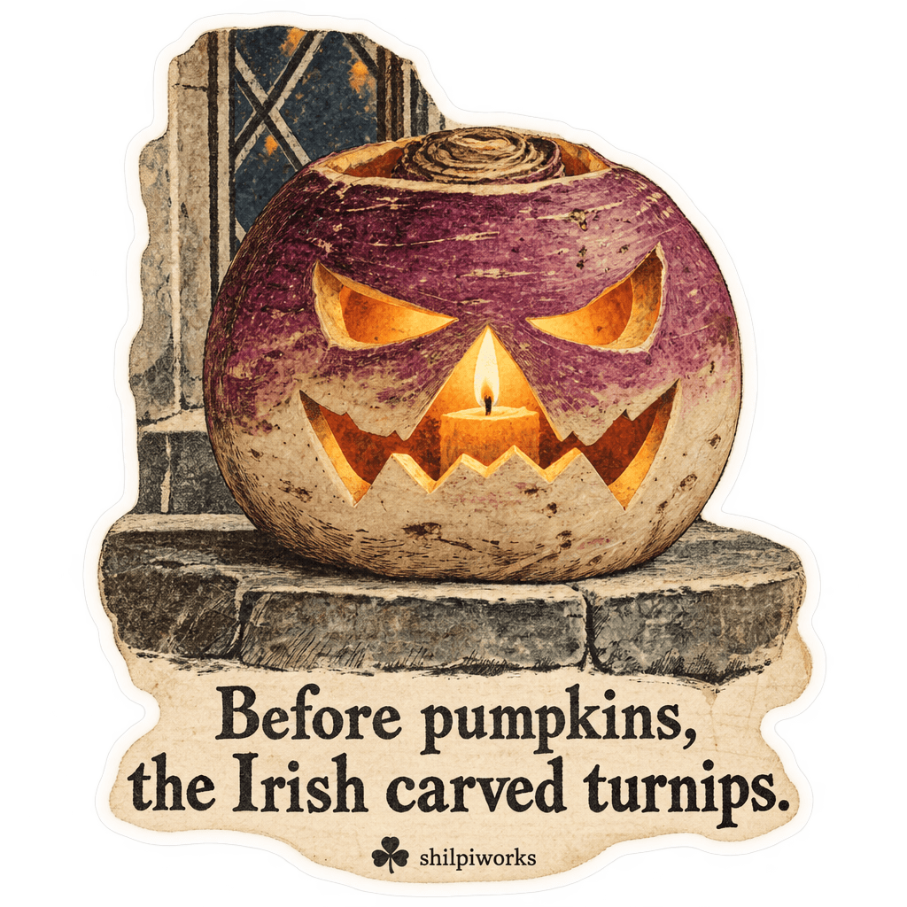 Before pumpkins, the Irish carved turnips.
