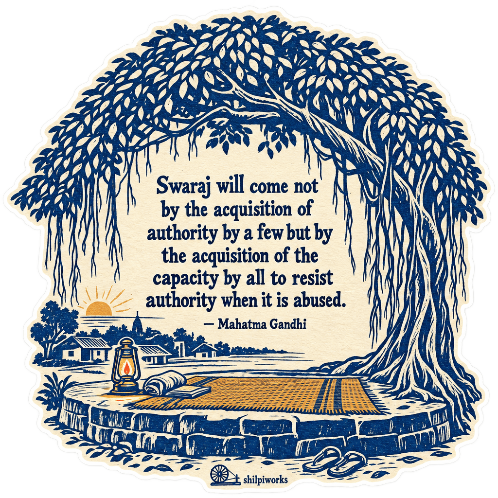 Mahatma Gandhi Swaraj Resistance Sticker