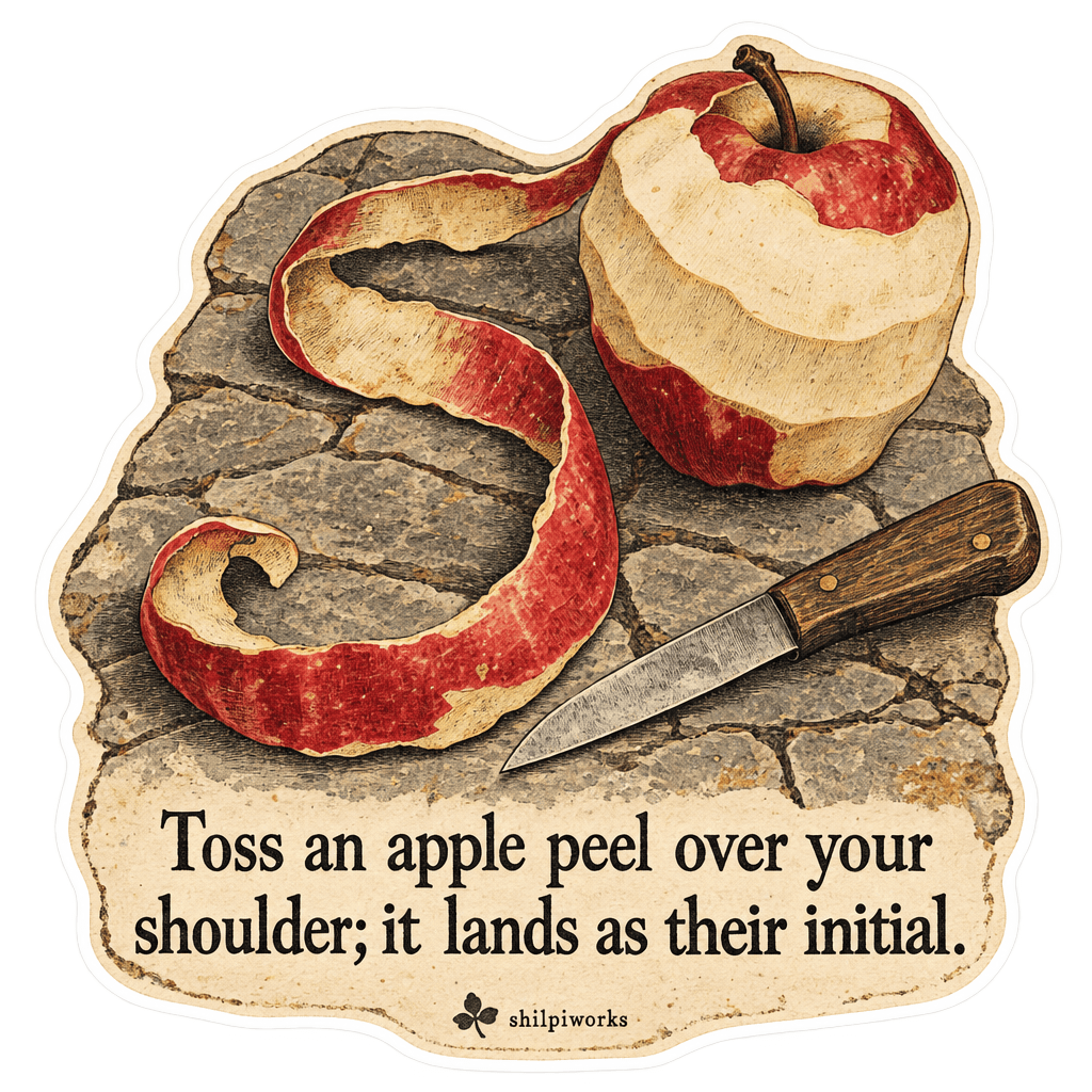 Toss an apple peel over your shoulder; it lands as their initial.