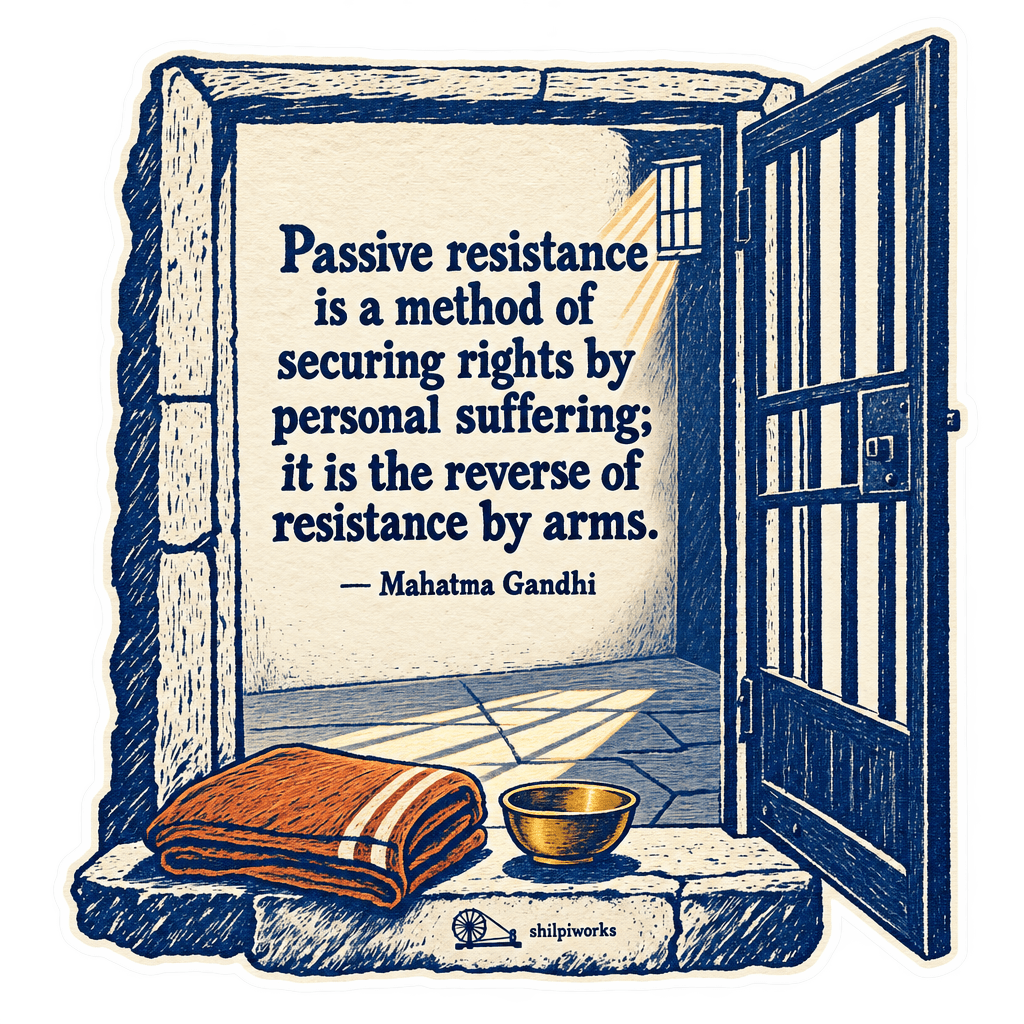 Gandhi Passive Resistance Quote Sticker