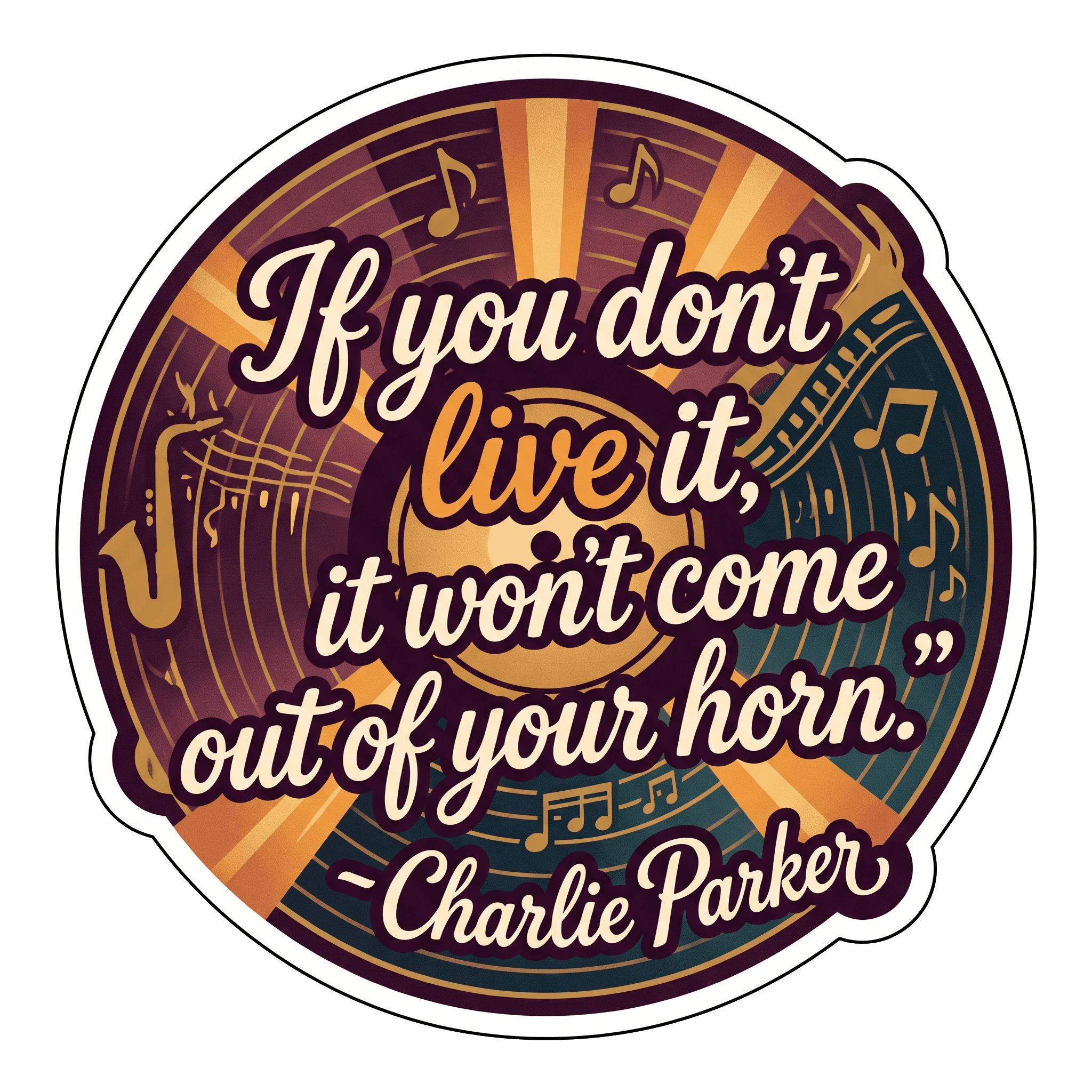 Charlie Parker Vinyl Sun Sticker