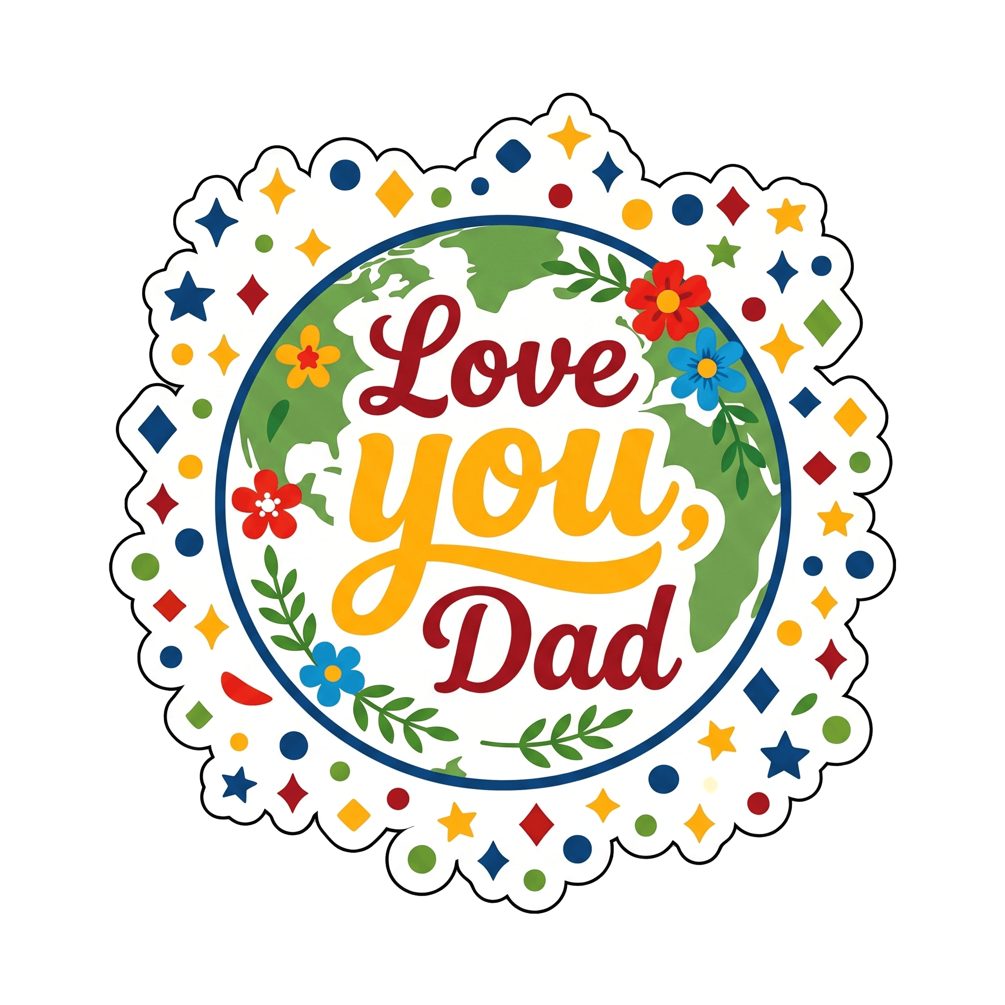 Heartfelt Love You Dad Sticker