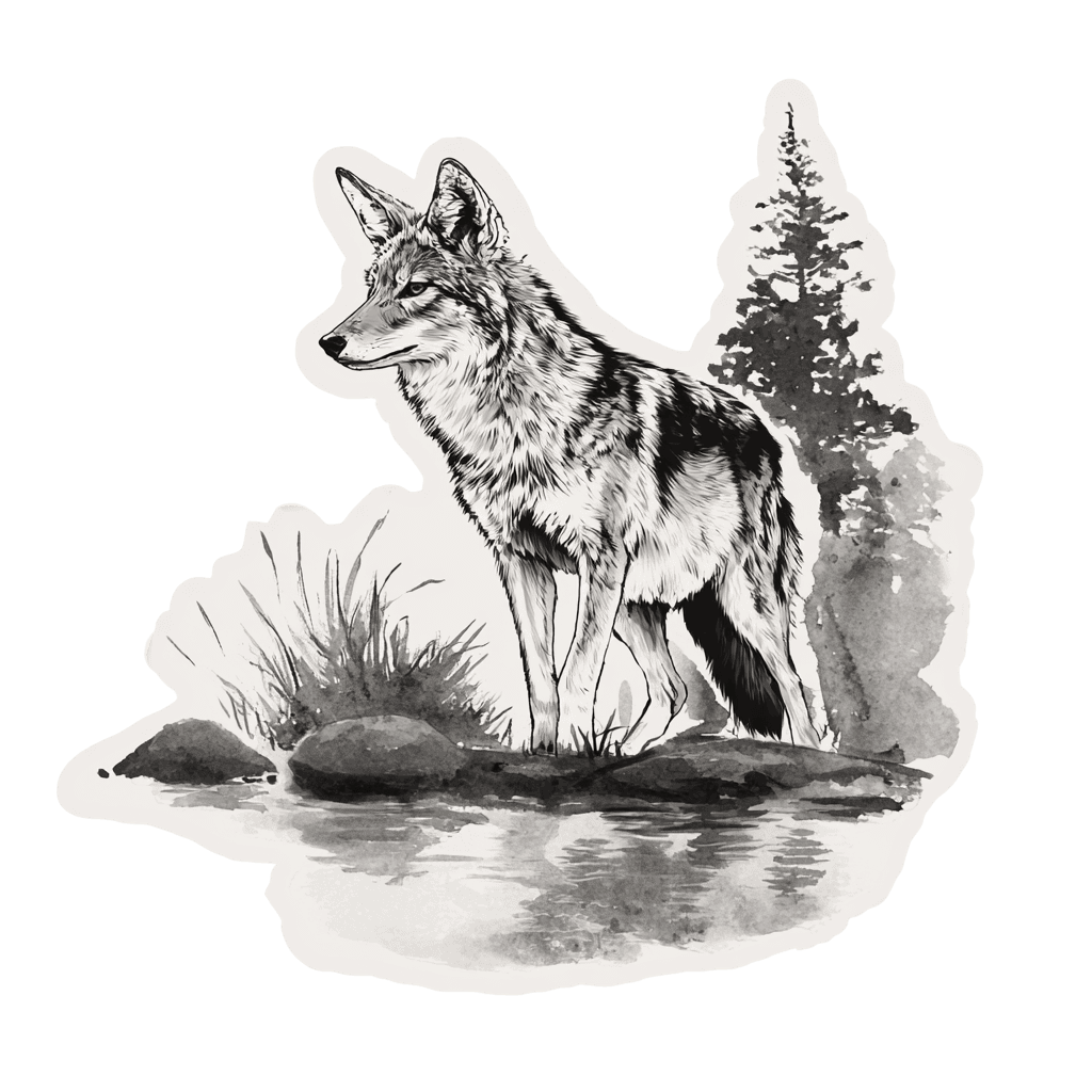 Coyote Landscape Art