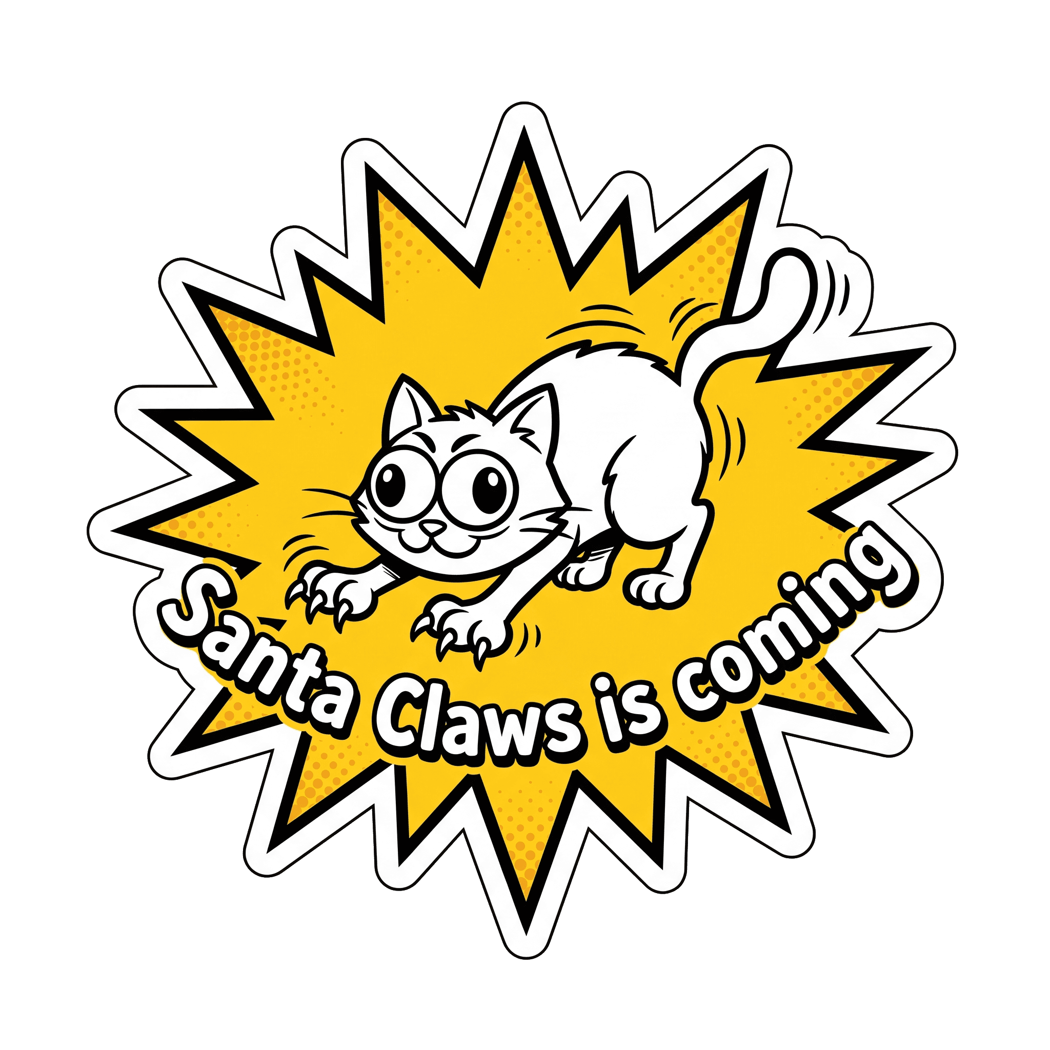 Santa Claws Pounce Cat Pun Holiday Humor
