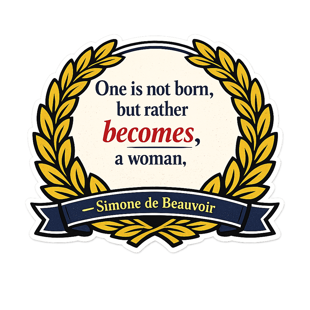 Simone de Beauvoir Womanhood Philosophy Emblem