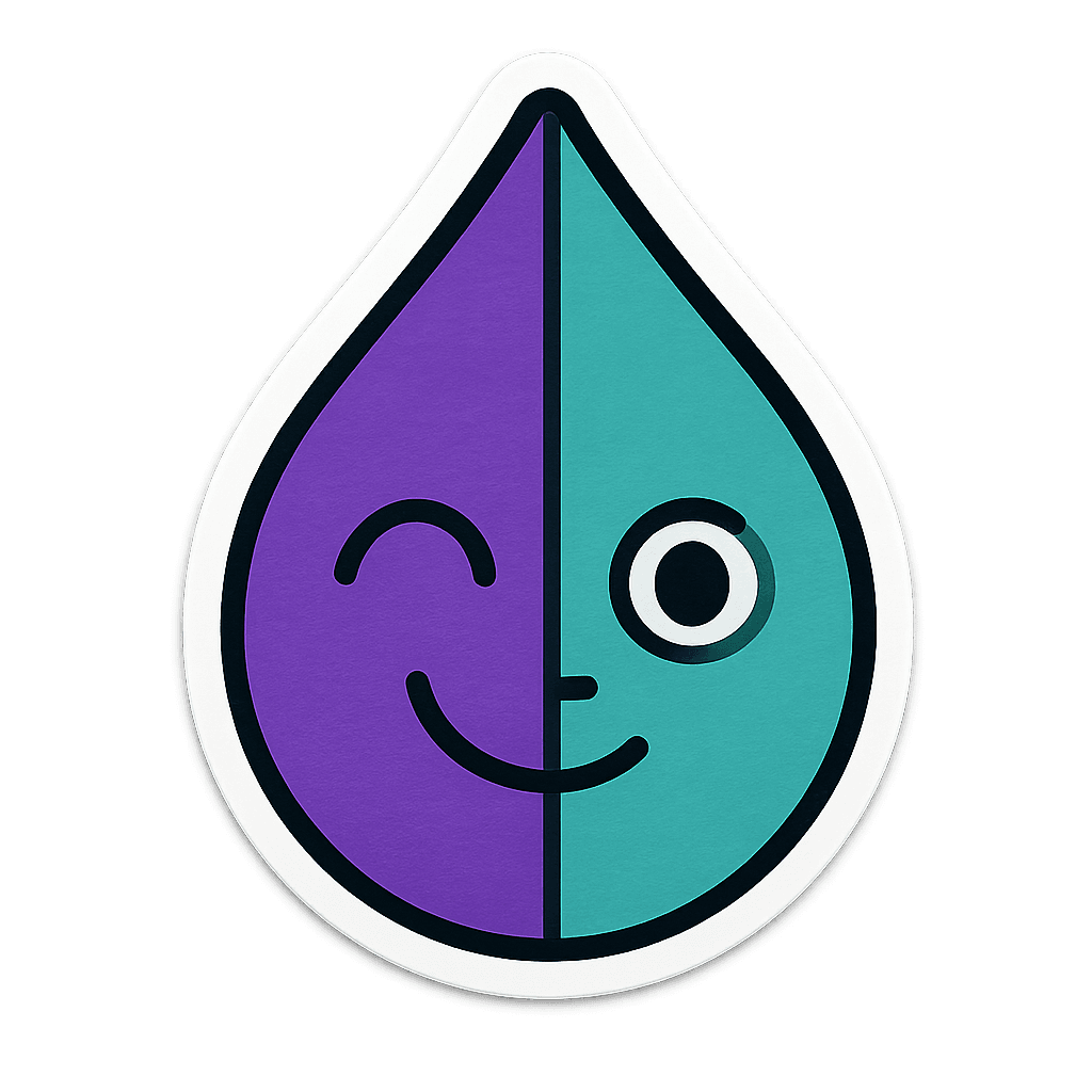 Whimsical Split-Face Art Piece