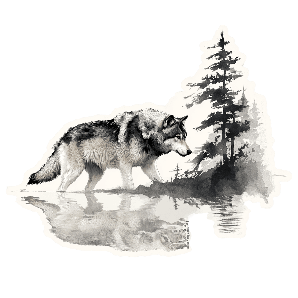 Watercolor Wolf Art