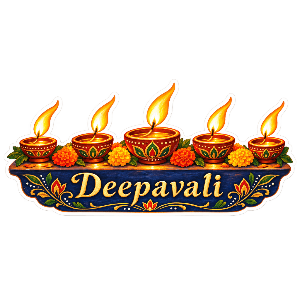 Radiant Deepavali Celebration Quote Sticker