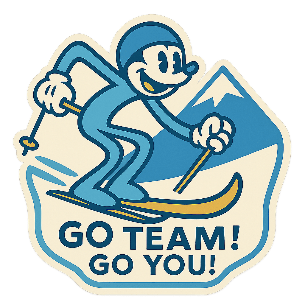 Retro Skiing Champ Graphic