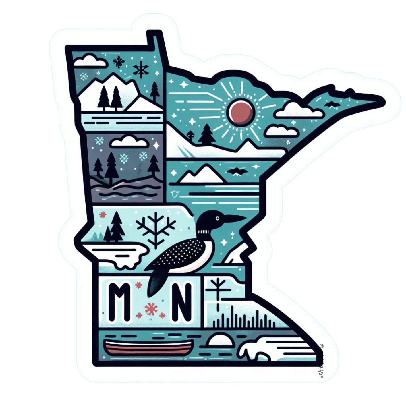 Minnesota Nature-Themed Geometric