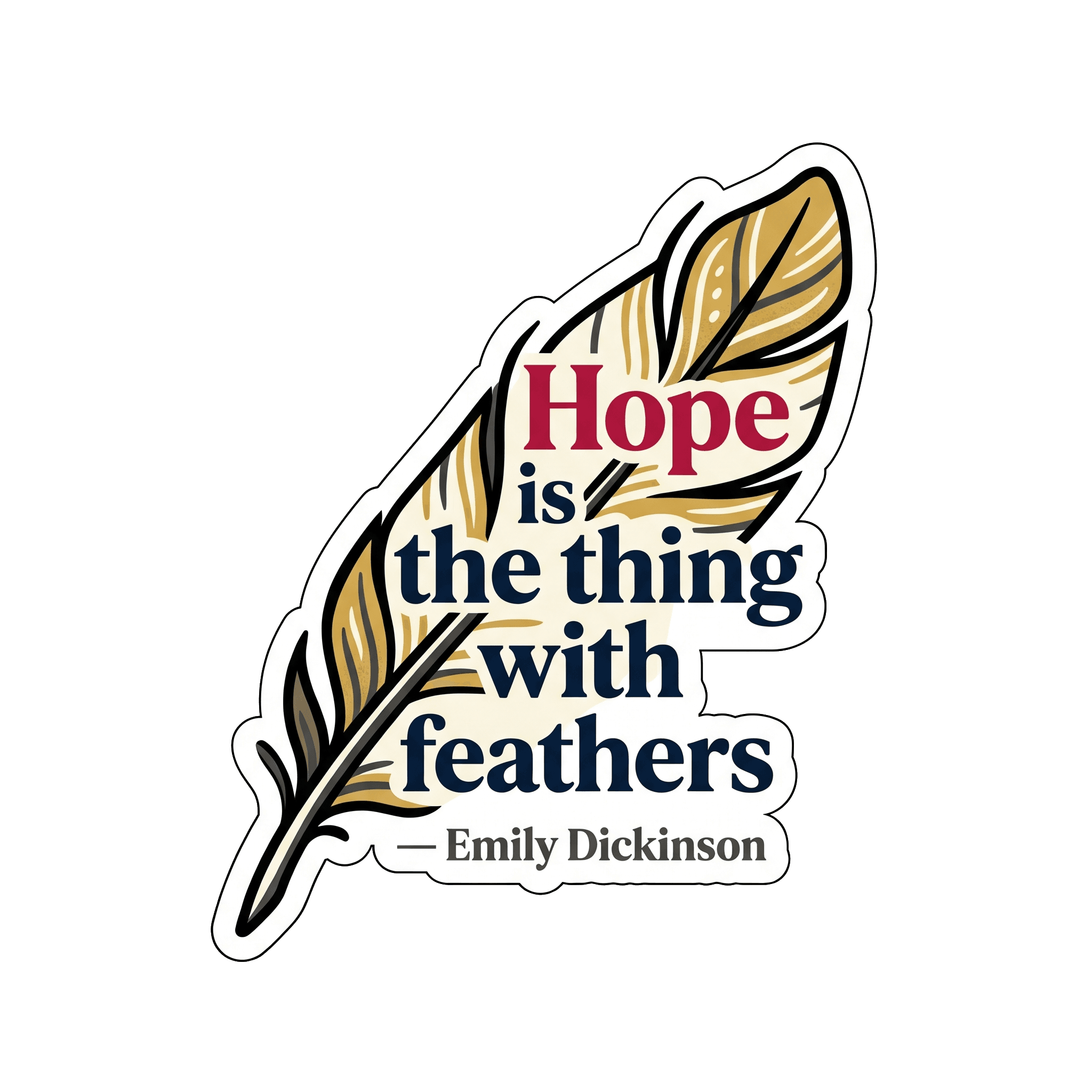 Dickinson's Hopeful Feather Emblem