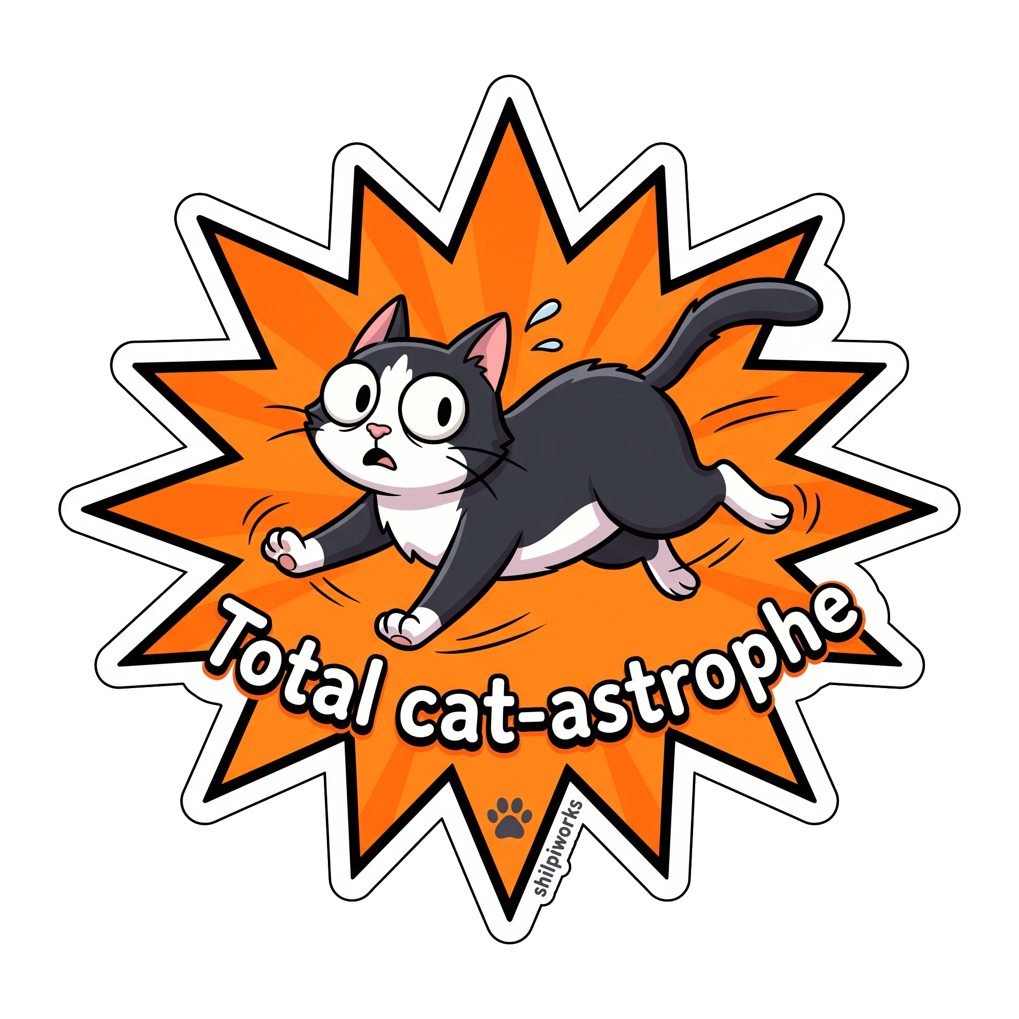Total Cat-astrophe Goofy Sticker