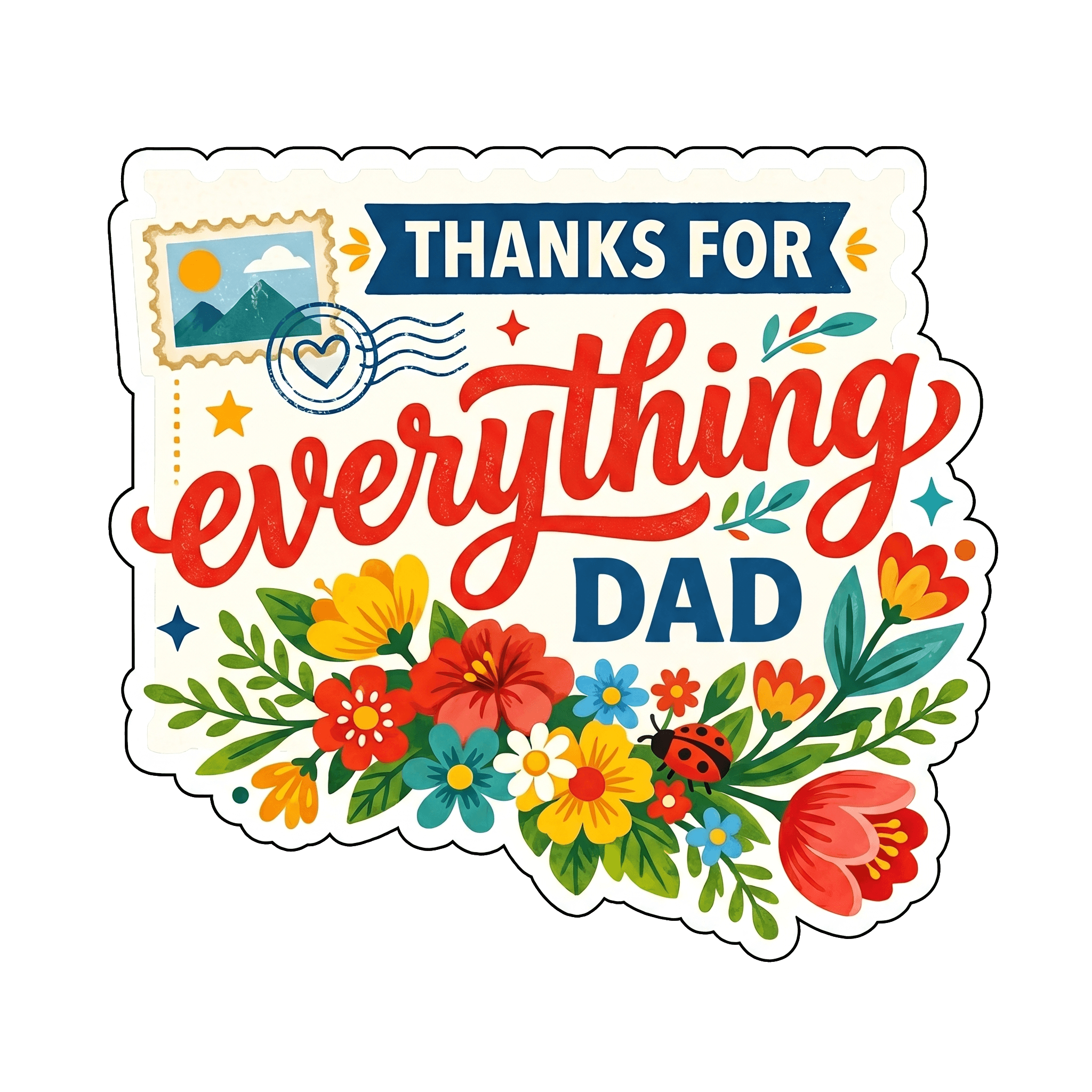 Heartfelt Thanks, Dad Sticker