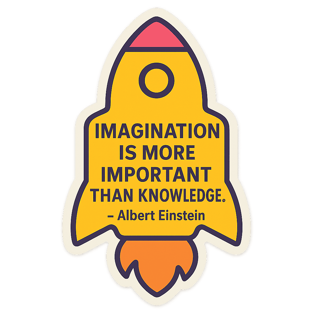 Einstein Imagination Space Rocket