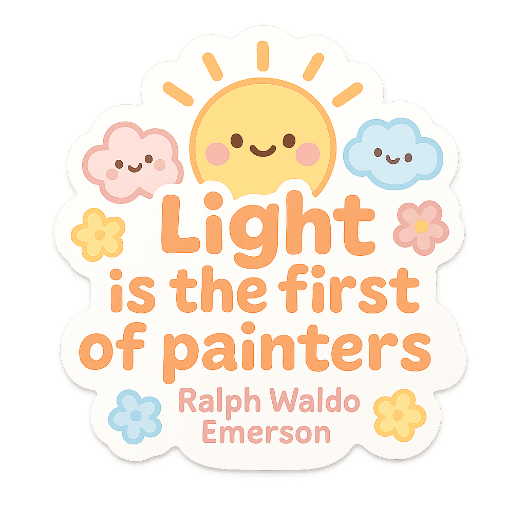Emerson's 'Light is the first of painters' Kawaii Sun Cloud