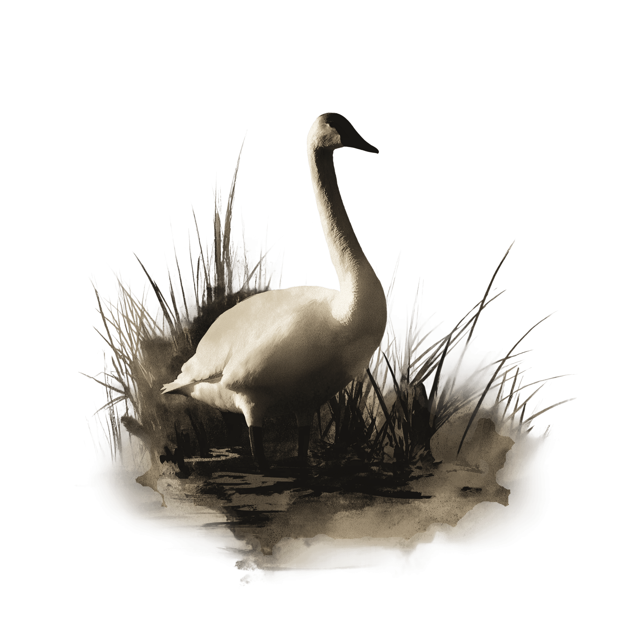 Sepia Swan Art