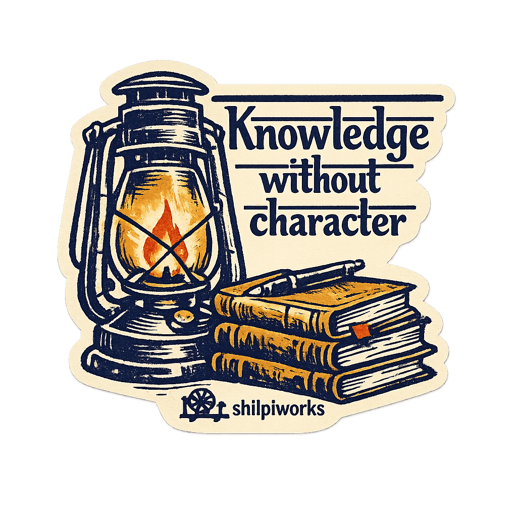Knowledge Without Character Gandhi Sticker