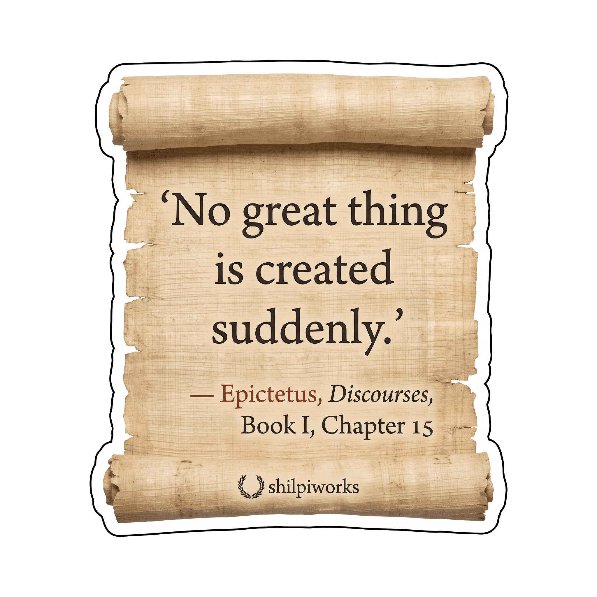 Epictetus Papyrus Scroll Wisdom Sticker