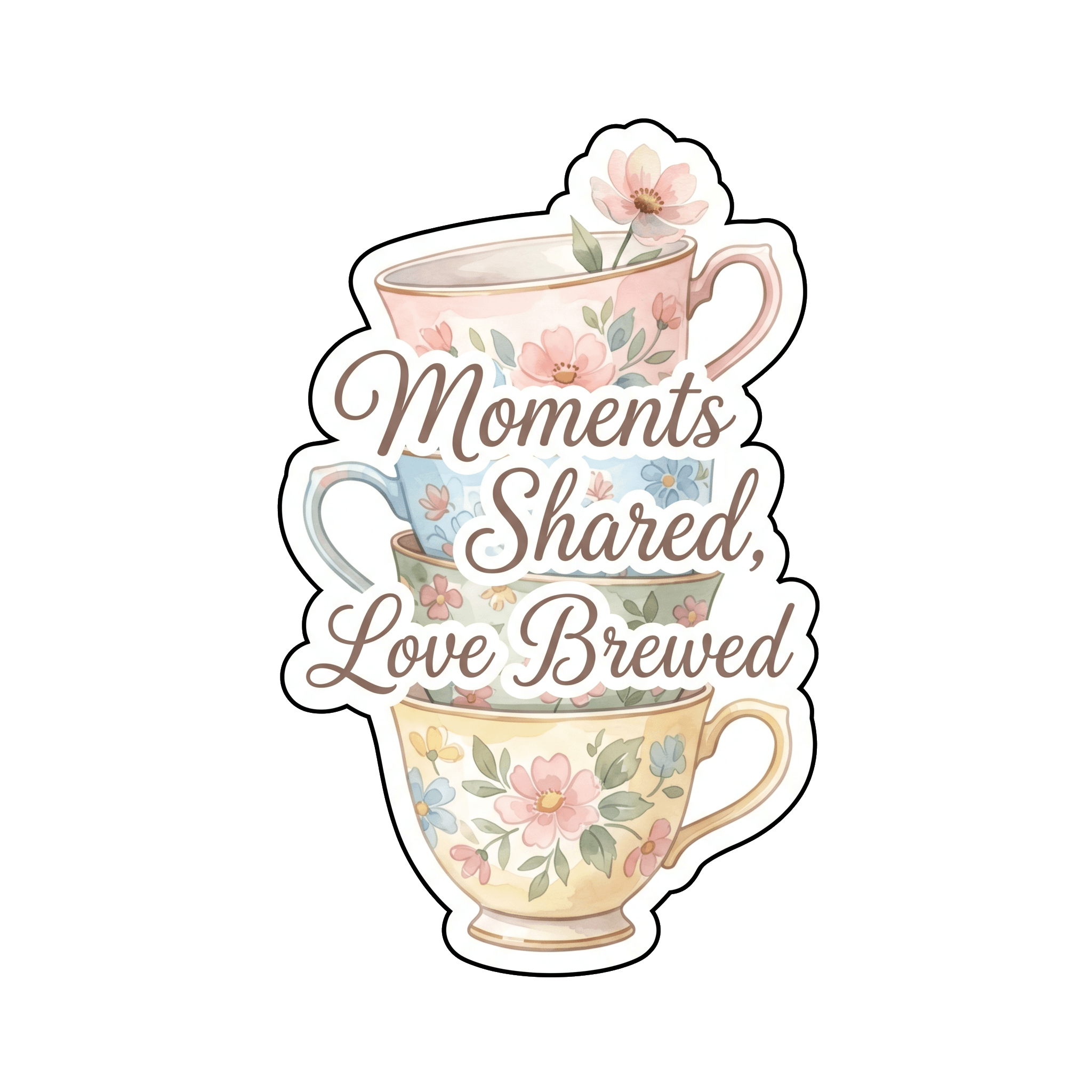 Moments Shared, Love Brewed Teacup Stack