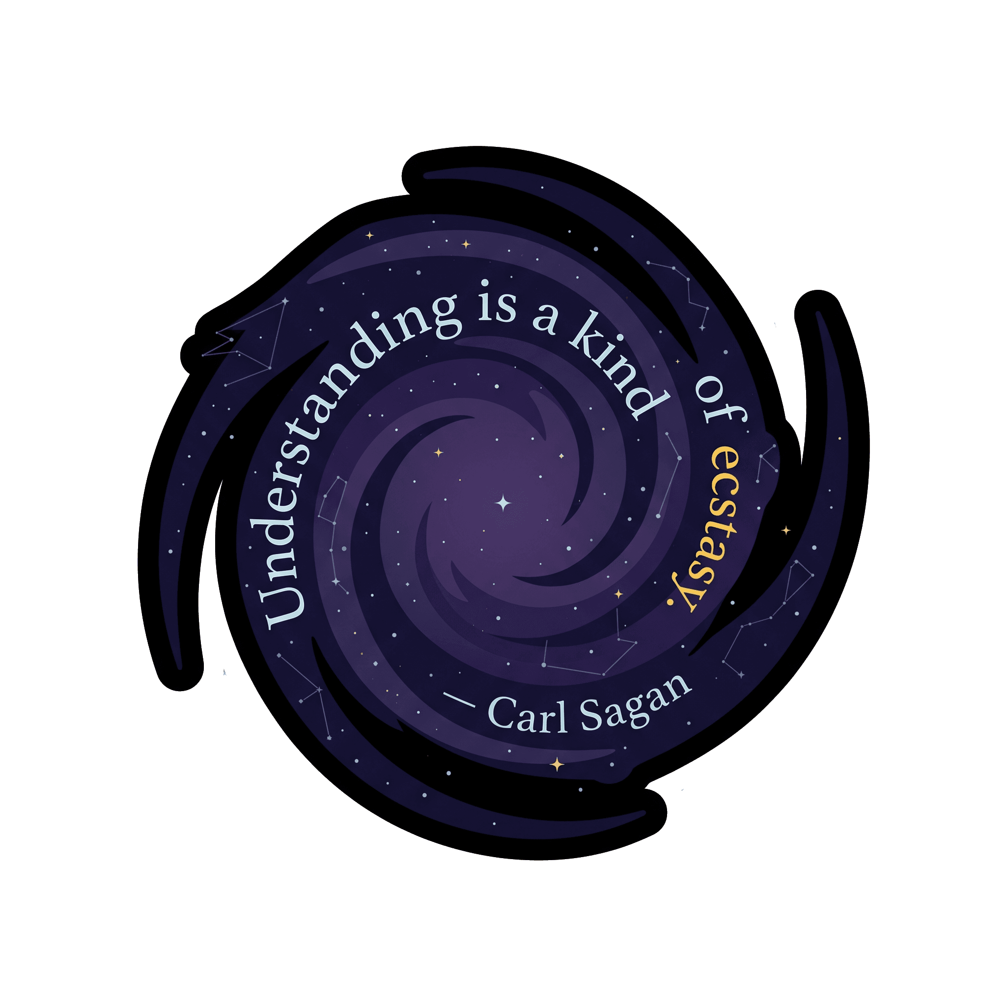 Cosmic Ecstasy Sagan Quote Sticker