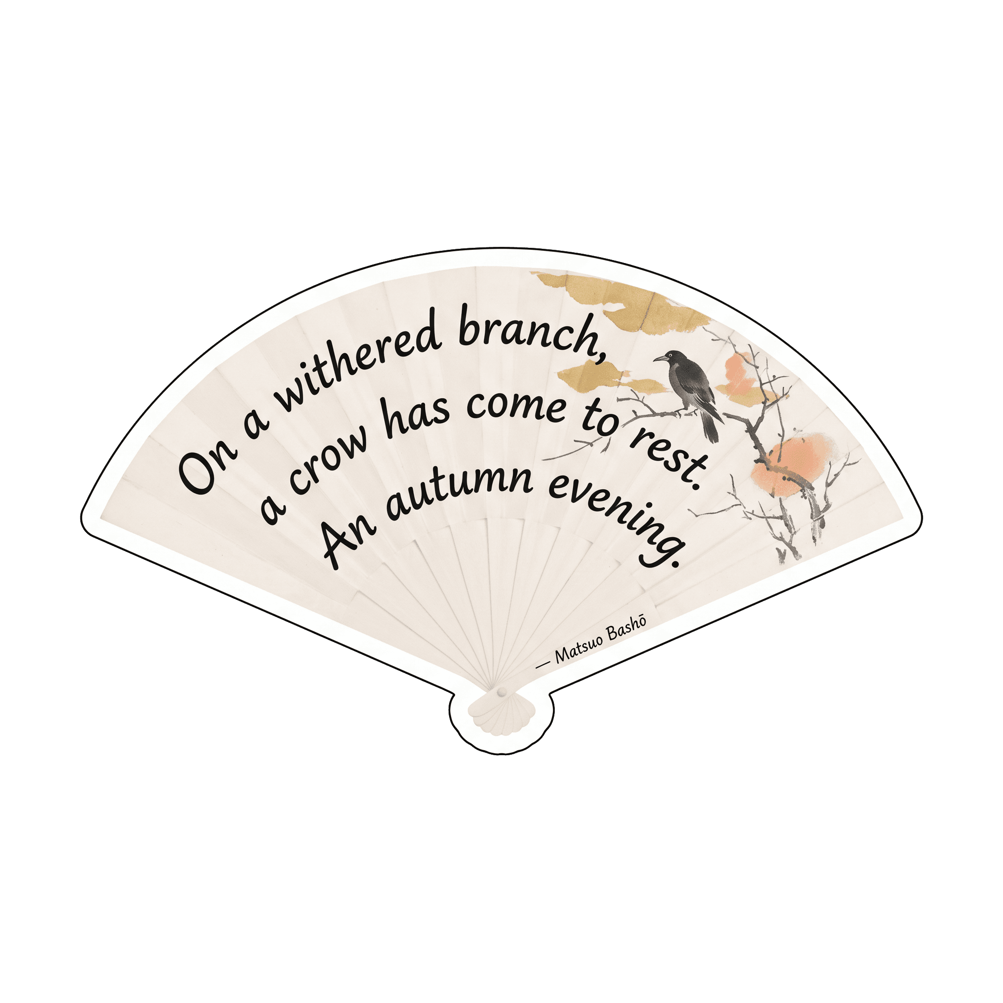 Bashō's Still Autumn Evening Haiku Fan