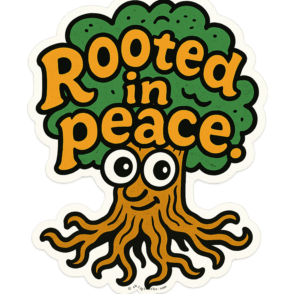 "Rooted in Peace" Whimsical Tree Art Piece