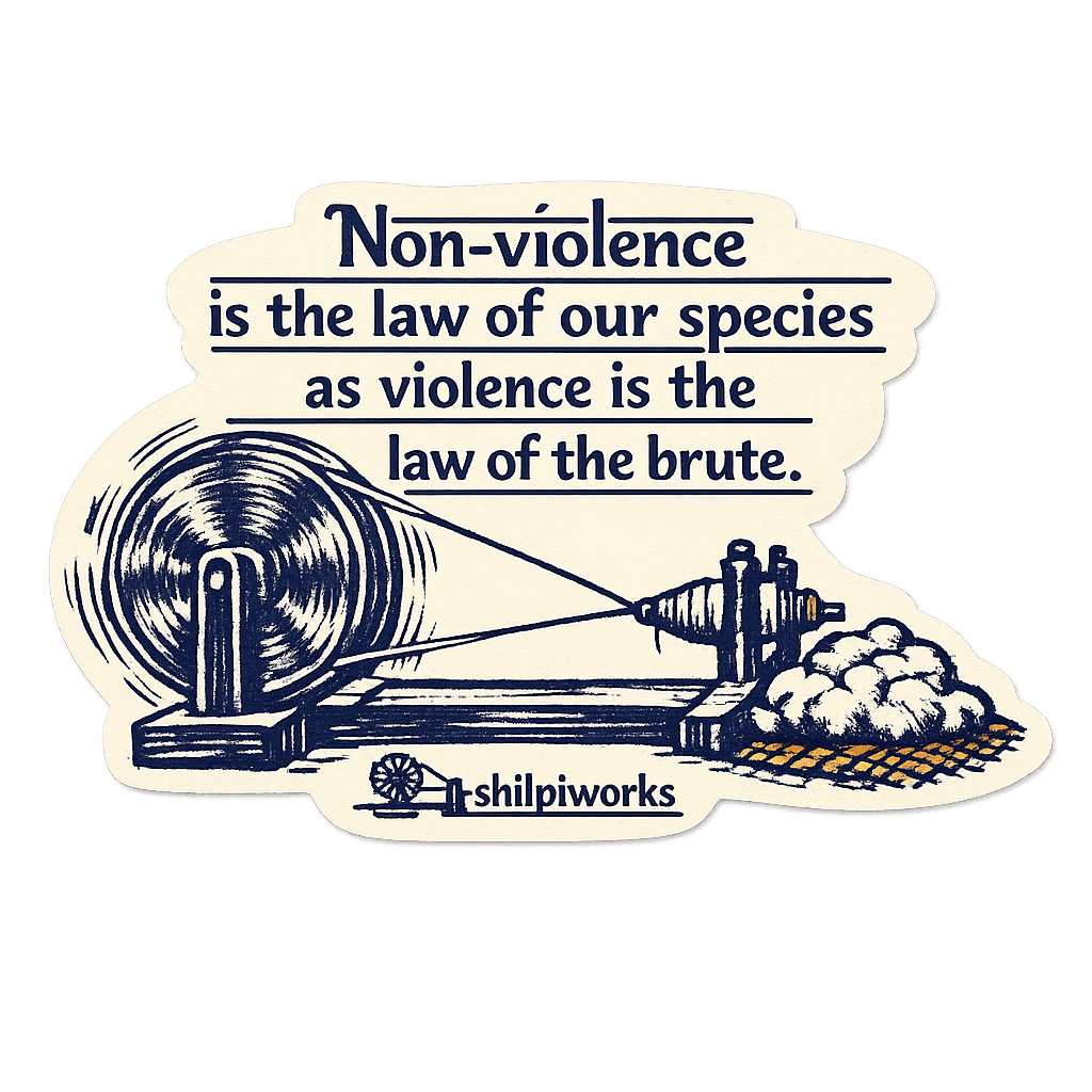 Mahatma Gandhi Non-Violence Quote Sticker