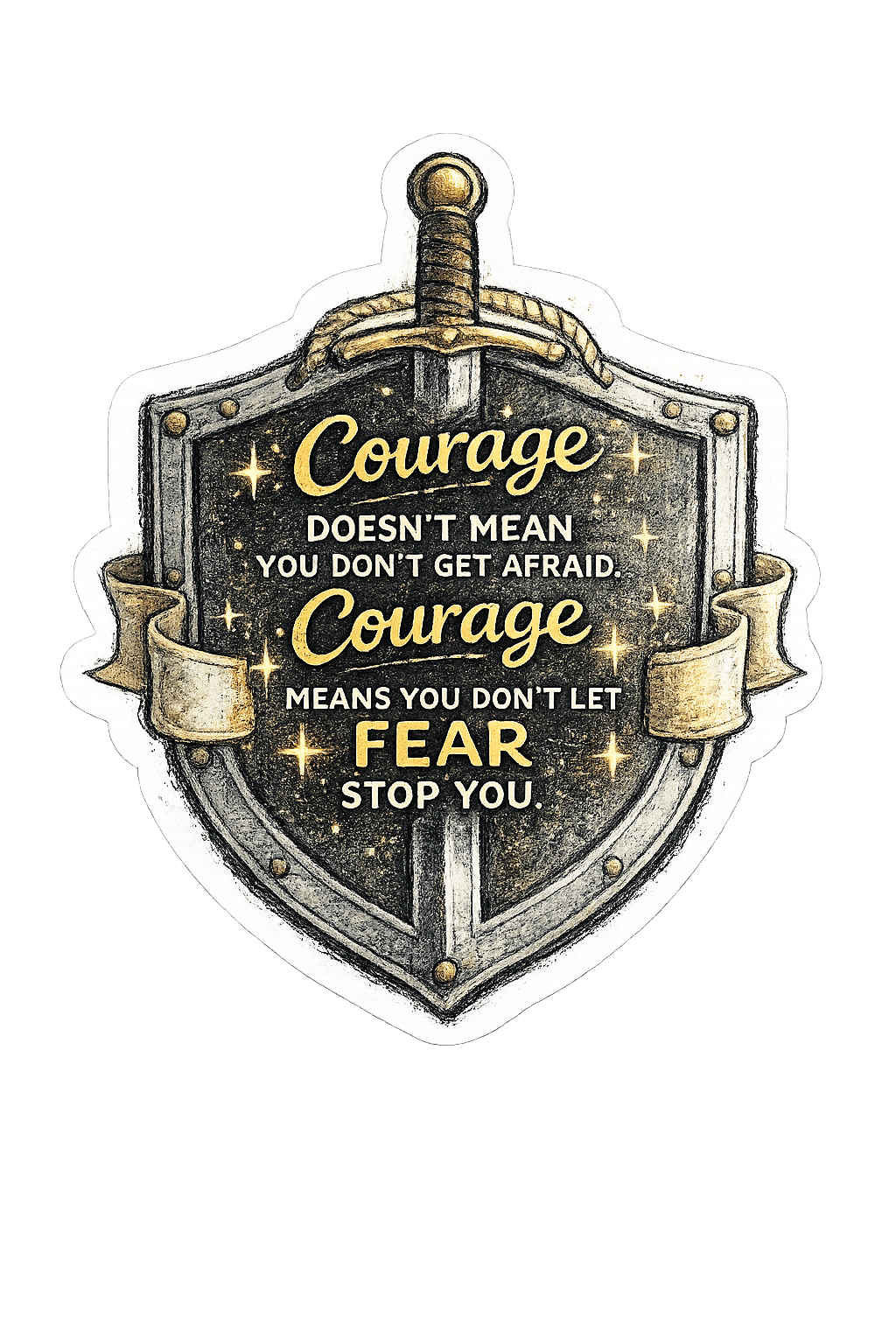 Courage Sword & Shield Emblem