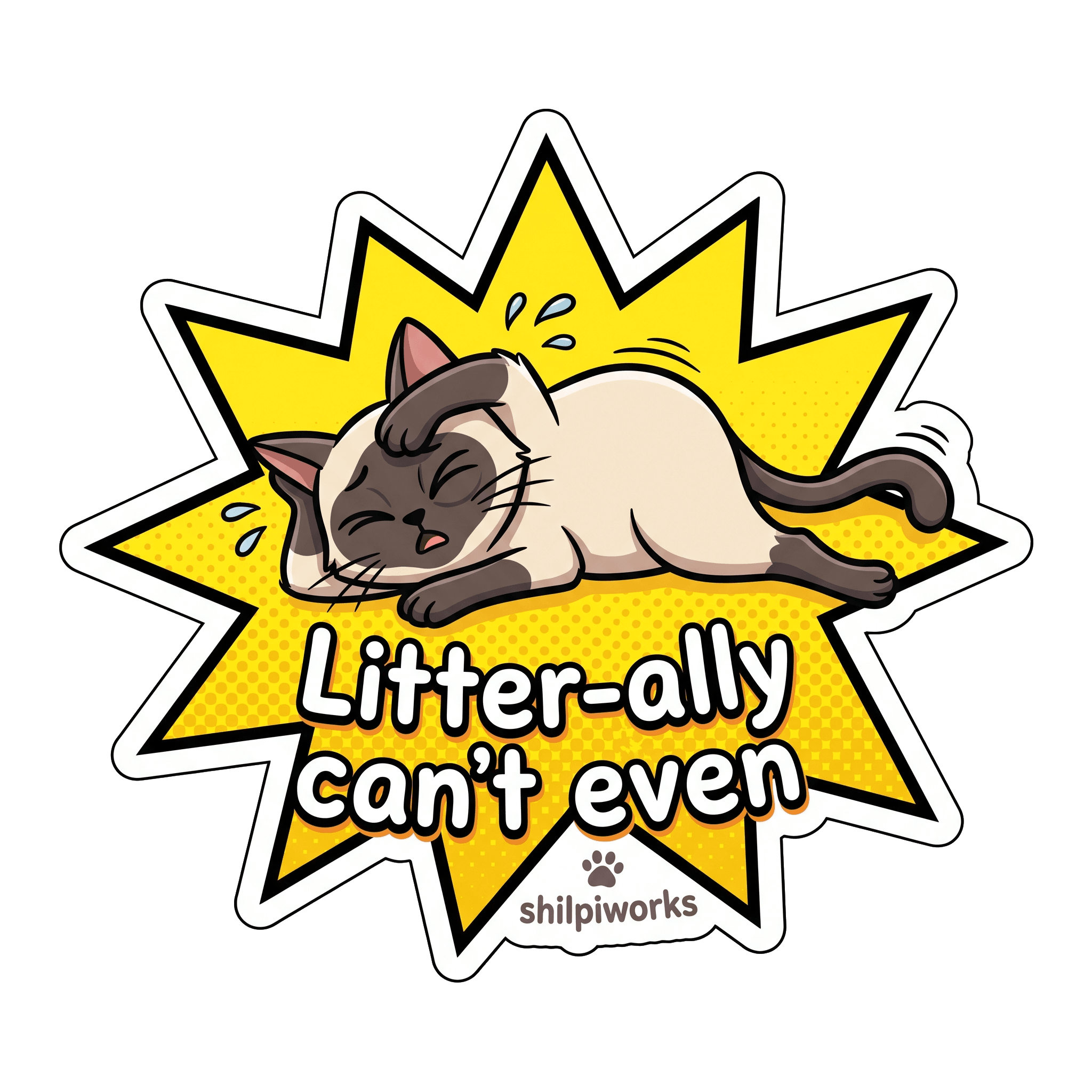 Goofy Cat Pun: Litter-ally Can't Even Siamese
