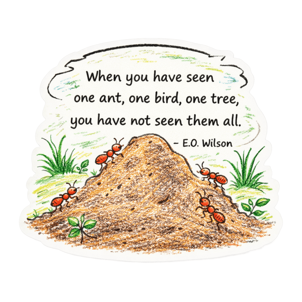E.O. Wilson Nature Quote & Ant Hill