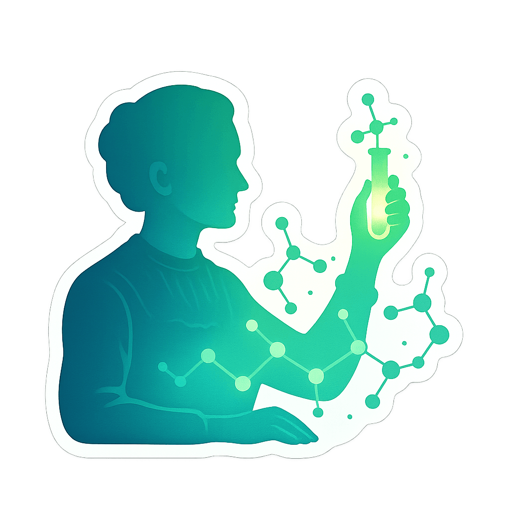 Scientist & Molecule Graphic