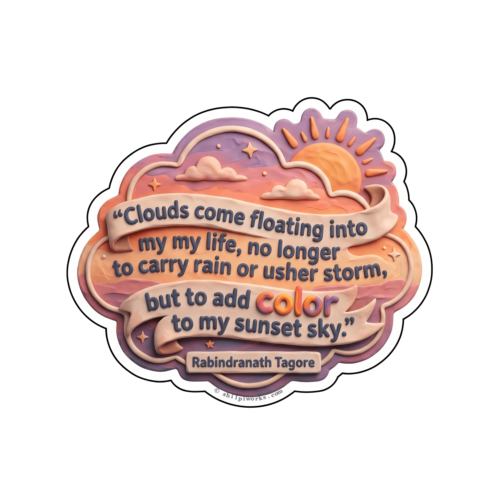 Tagore's Sunset Sky Clouds Quote