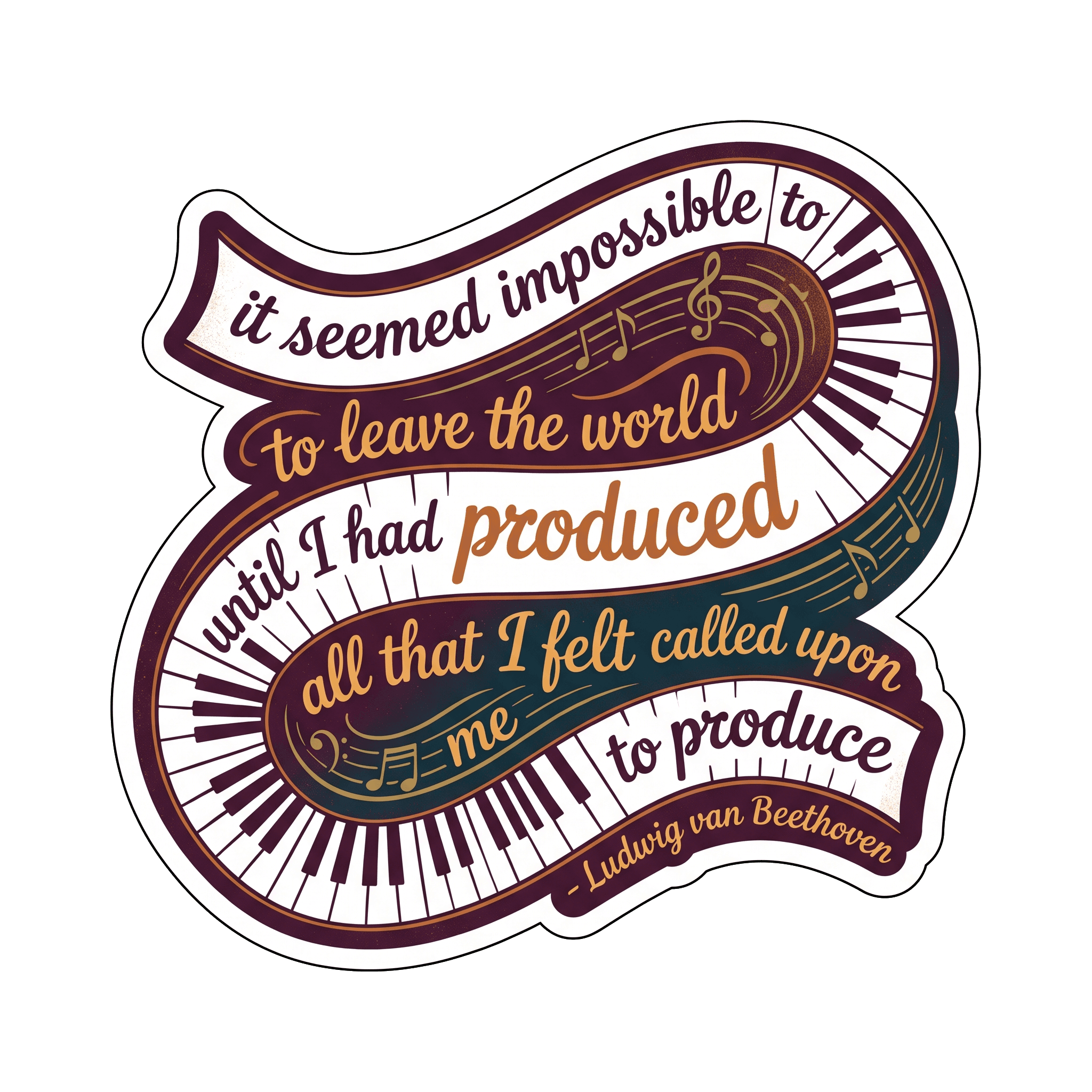 Beethoven's Creative Calling Quote Sticker