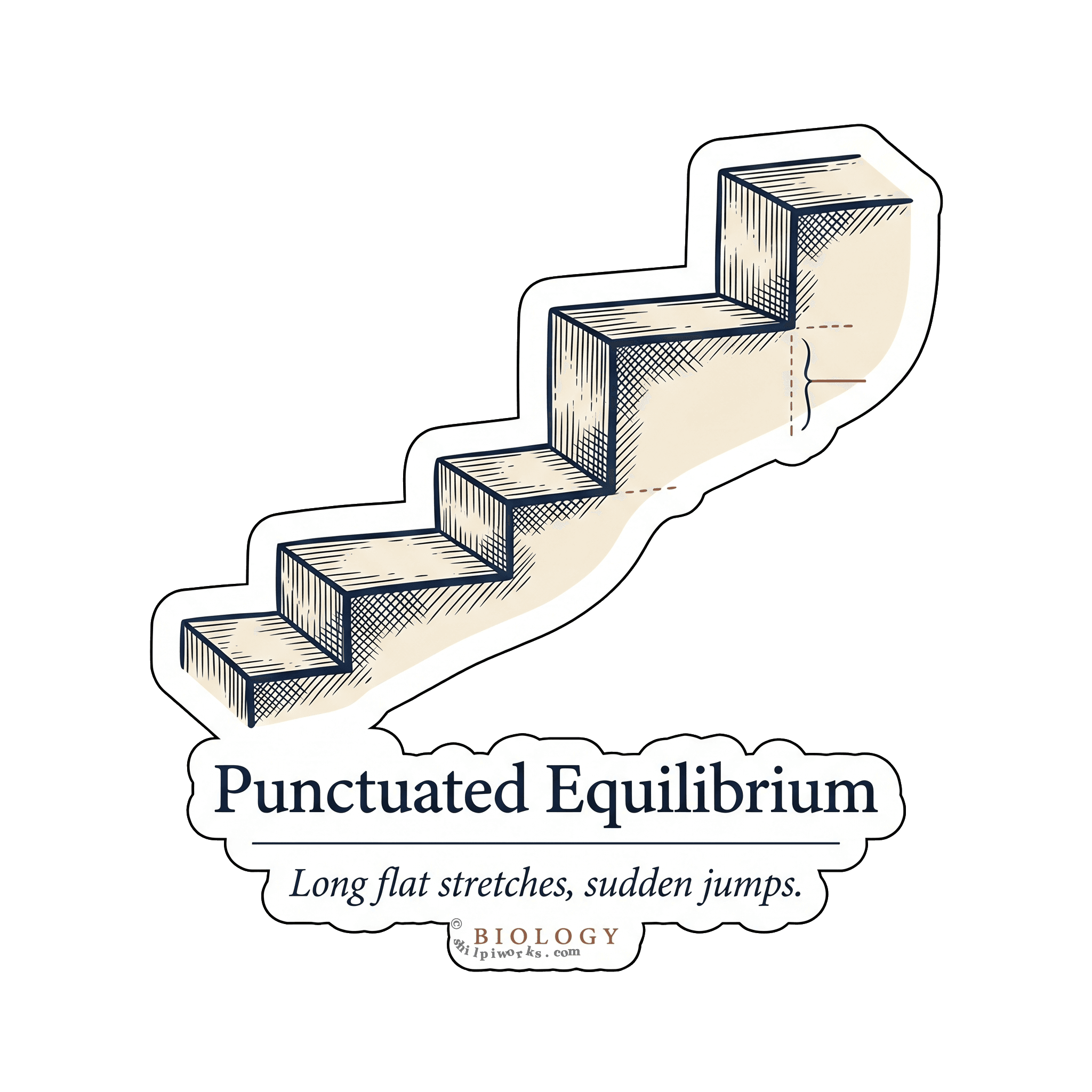 Punctuated Equilibrium Evolutionary Steps