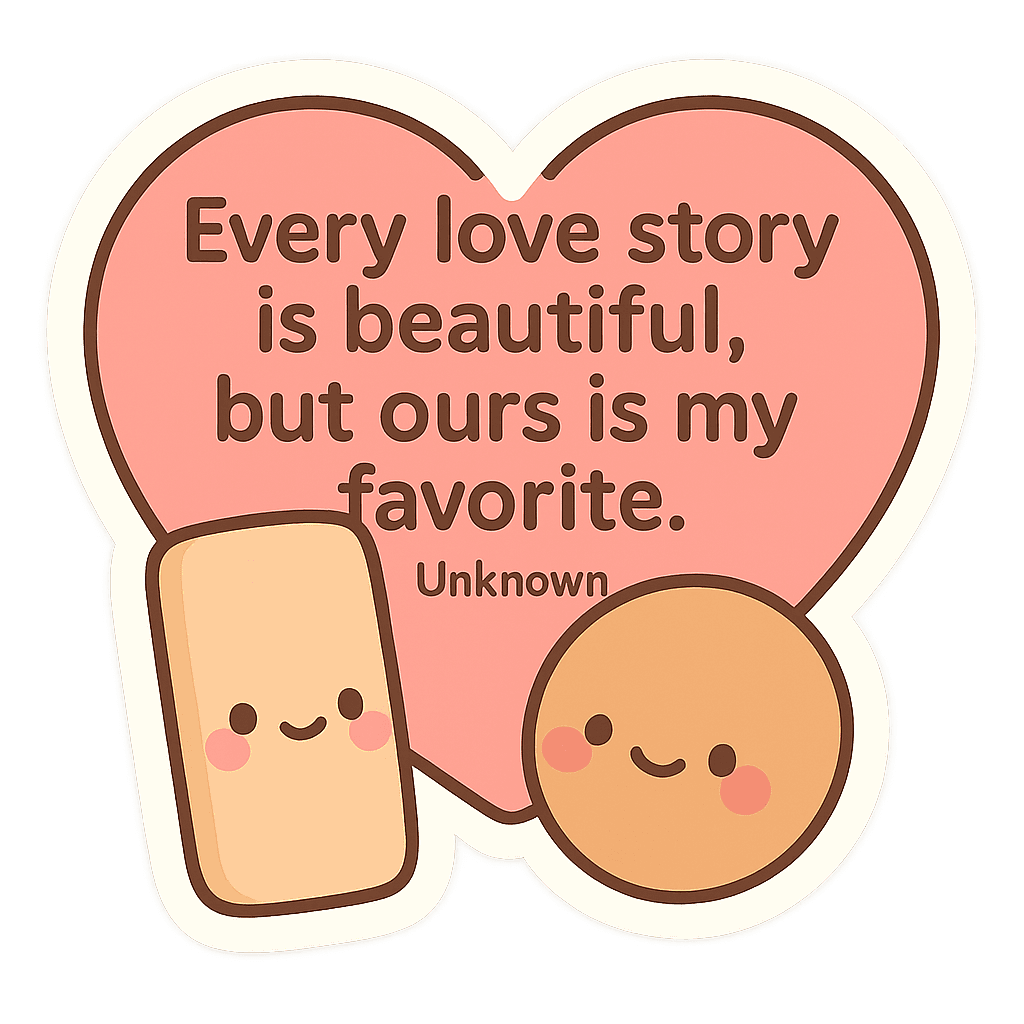 Our Love Story Cute Sentiment