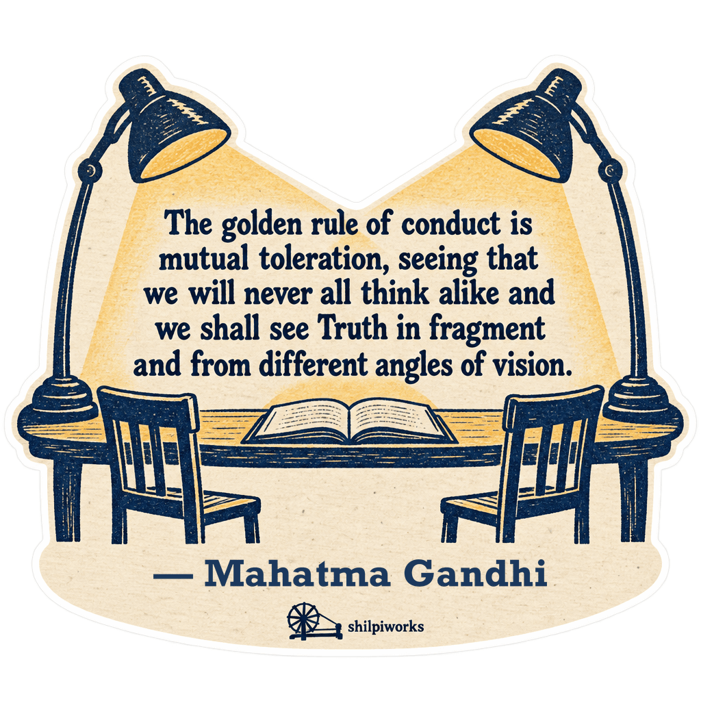 Gandhi Golden Rule Toleration Sticker