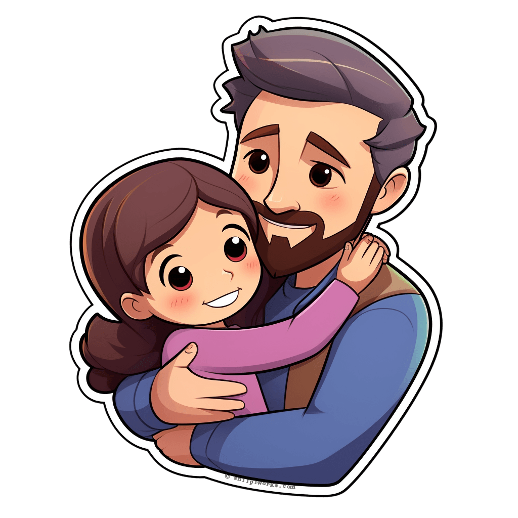 Heartwarming Family Hug Cartoon