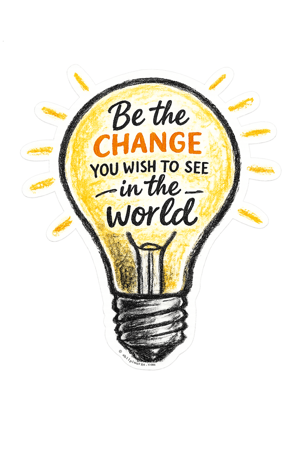 Be the Change Lightbulb Art