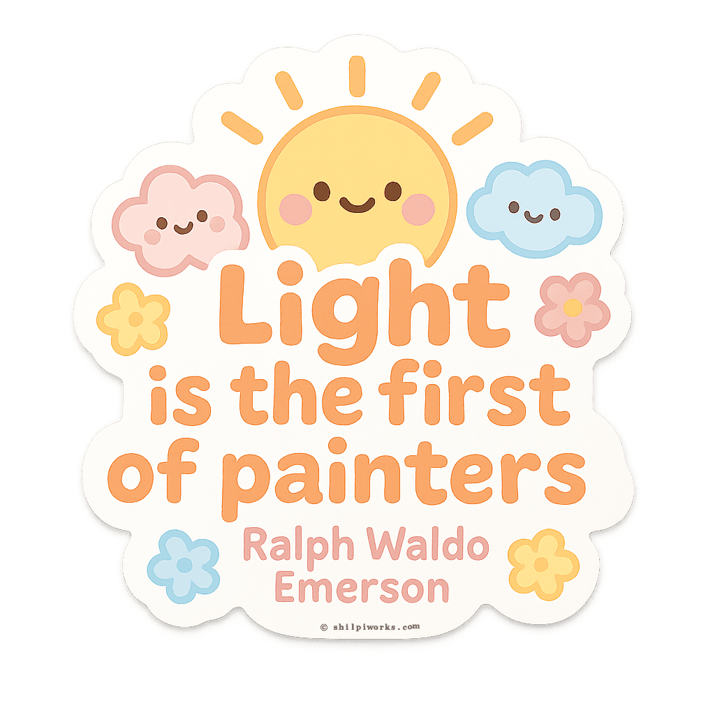 Emerson's 'Light is the first of painters' Kawaii Sun Cloud