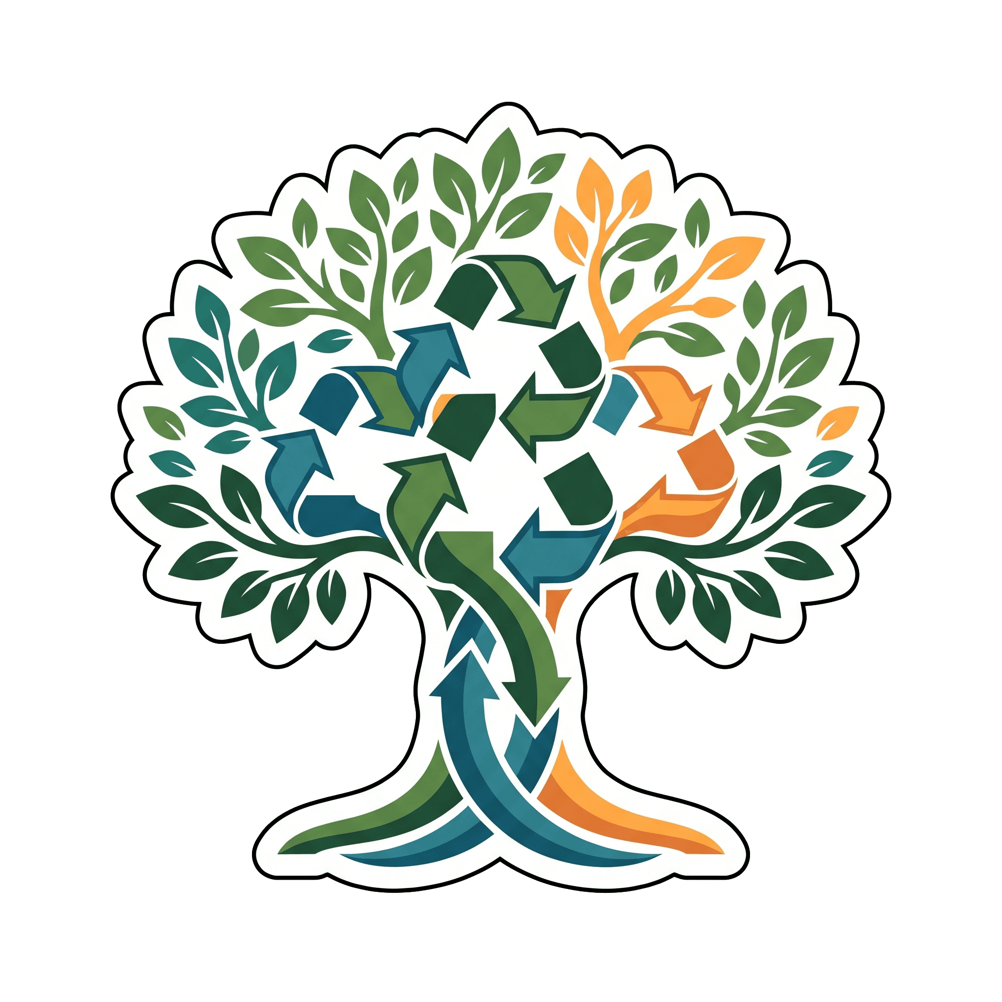 Eco-Cycle Tree Emblem