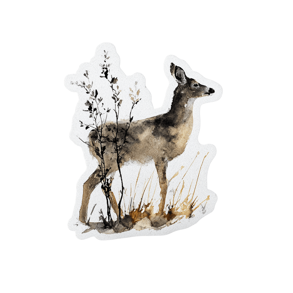 Watercolor Deer Art