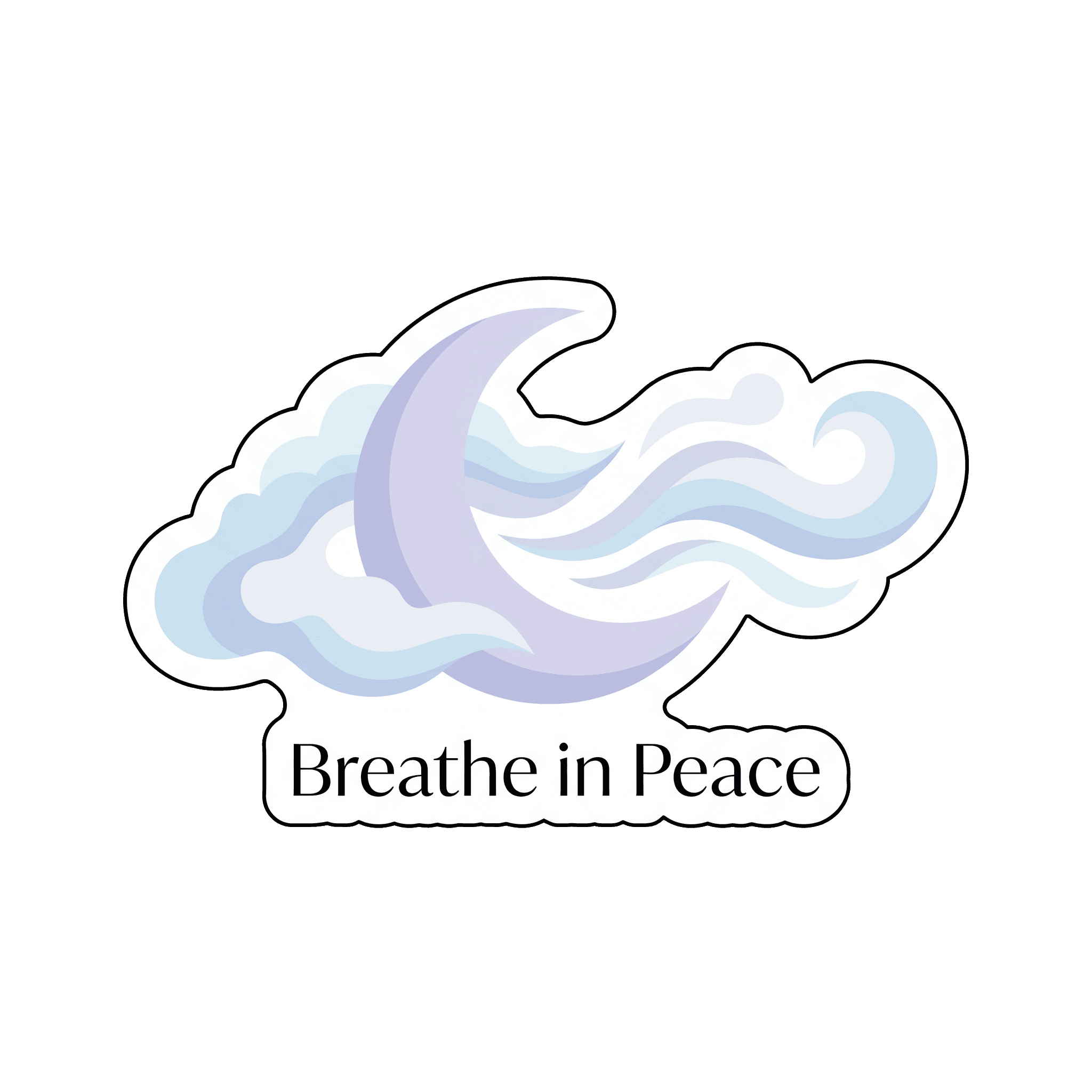 Breathe in Peace Moon & Clouds