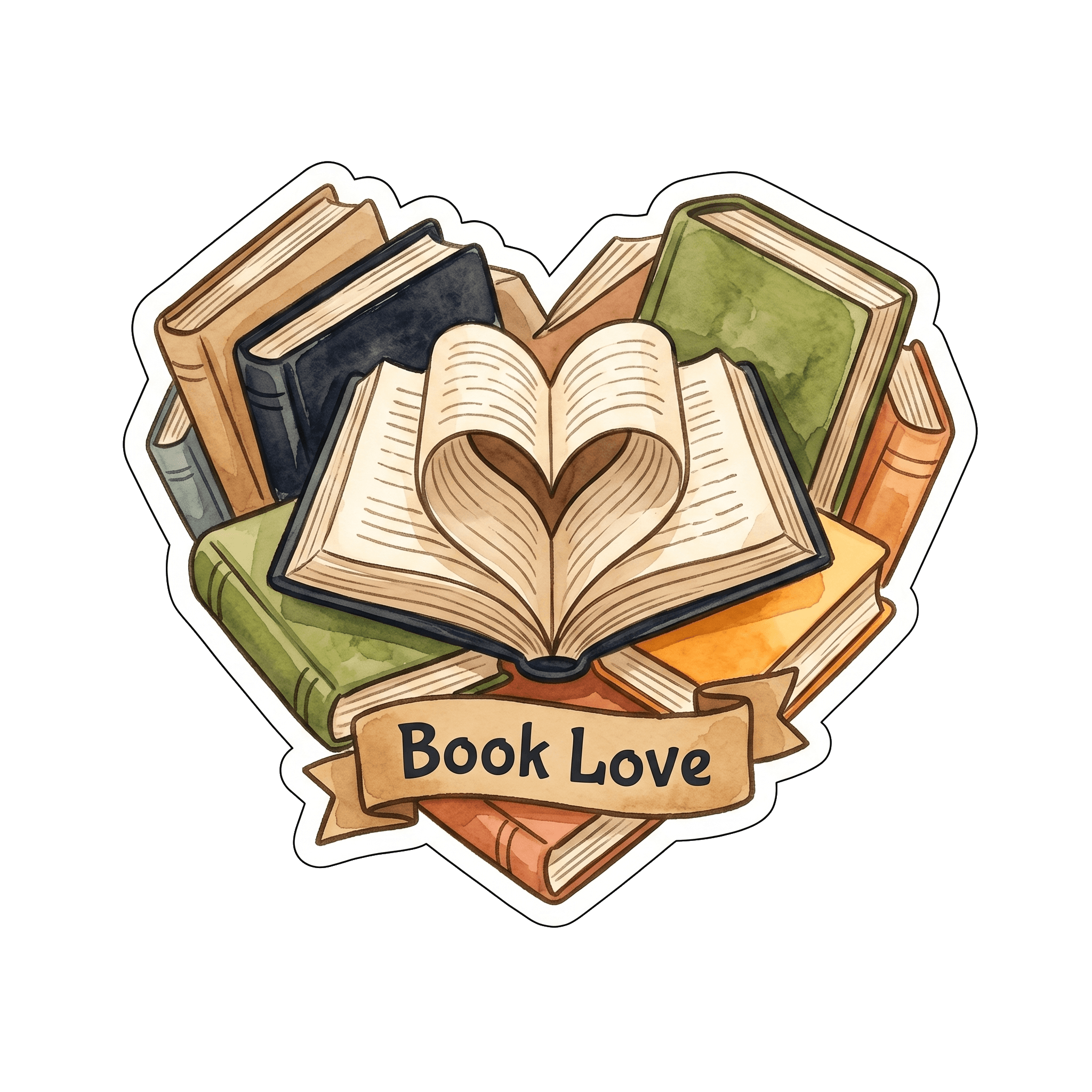 Literary Heart Book Stack