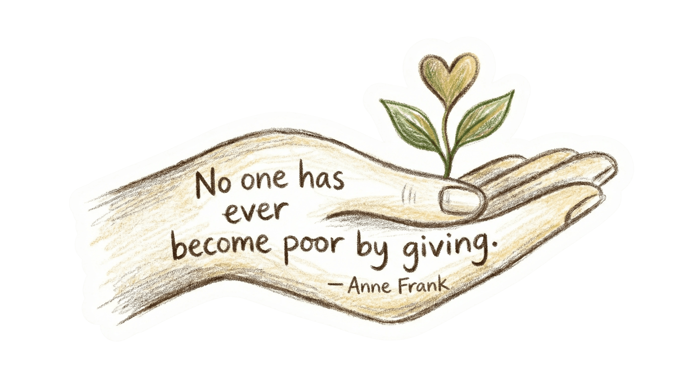 Anne Frank Seedling Hand - 2x2 inches