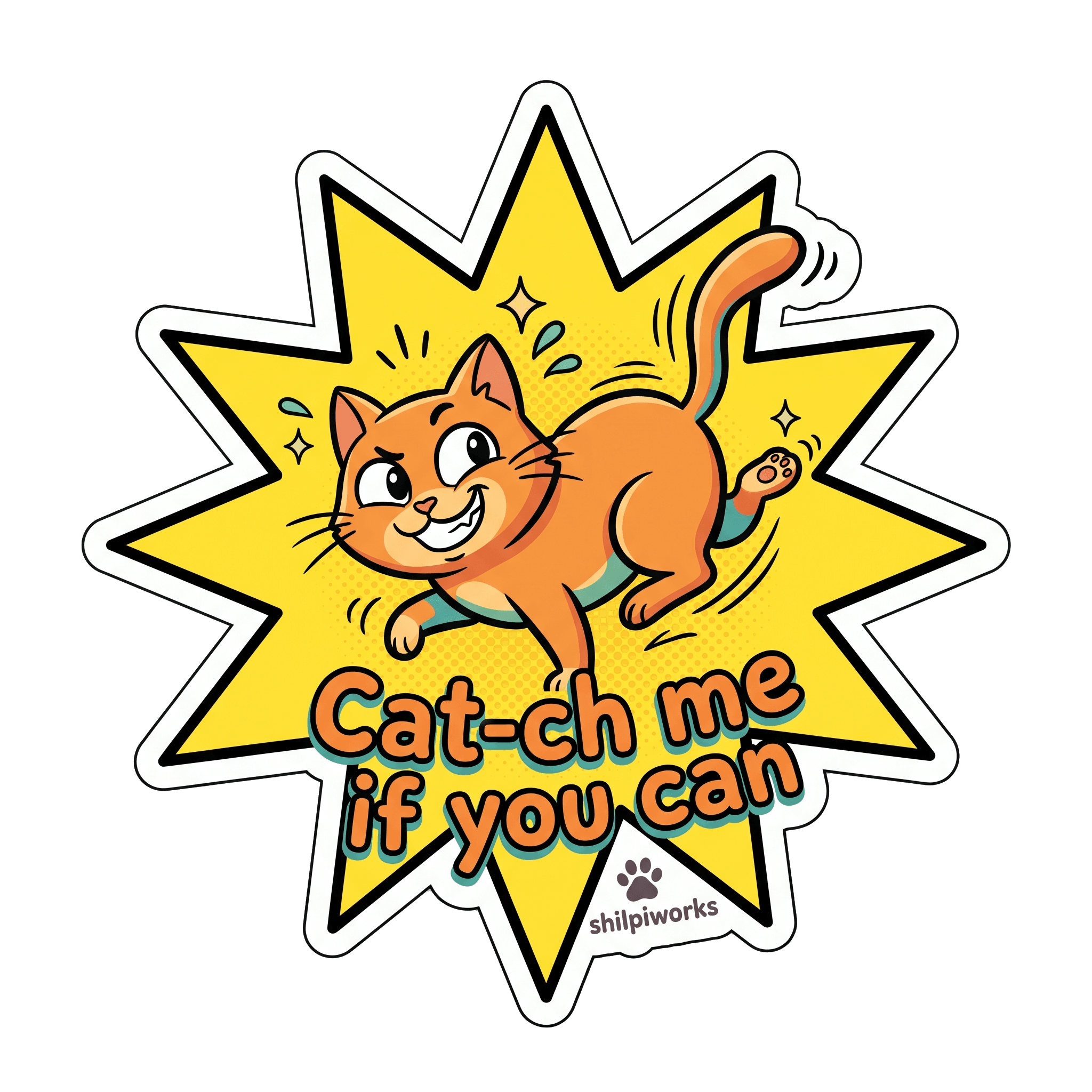 Playful Cat Pun Chase Me