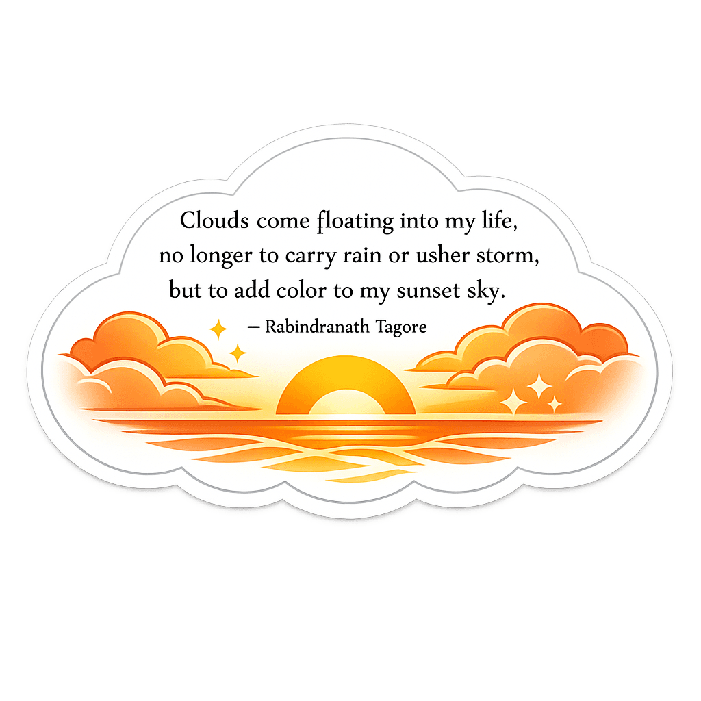 Tagore's Colorful Sunset Sky Cloud