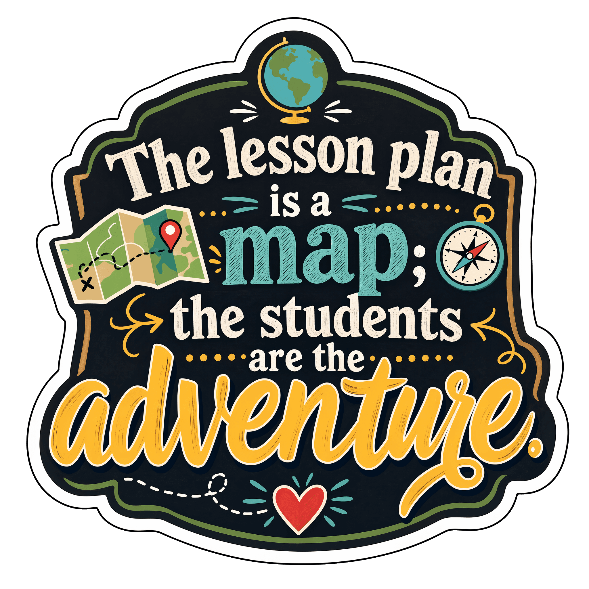 Chalkboard Teacher's Adventure Sticker