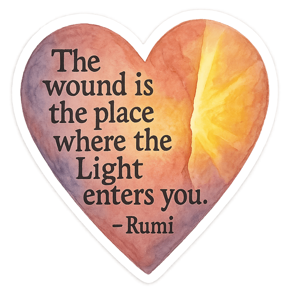Rumi Quote Heart Shape