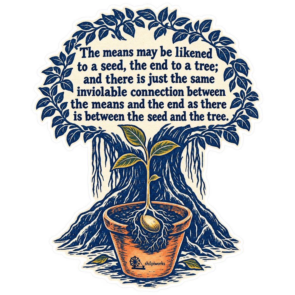 Gandhi Seed and Tree Quote Sticker