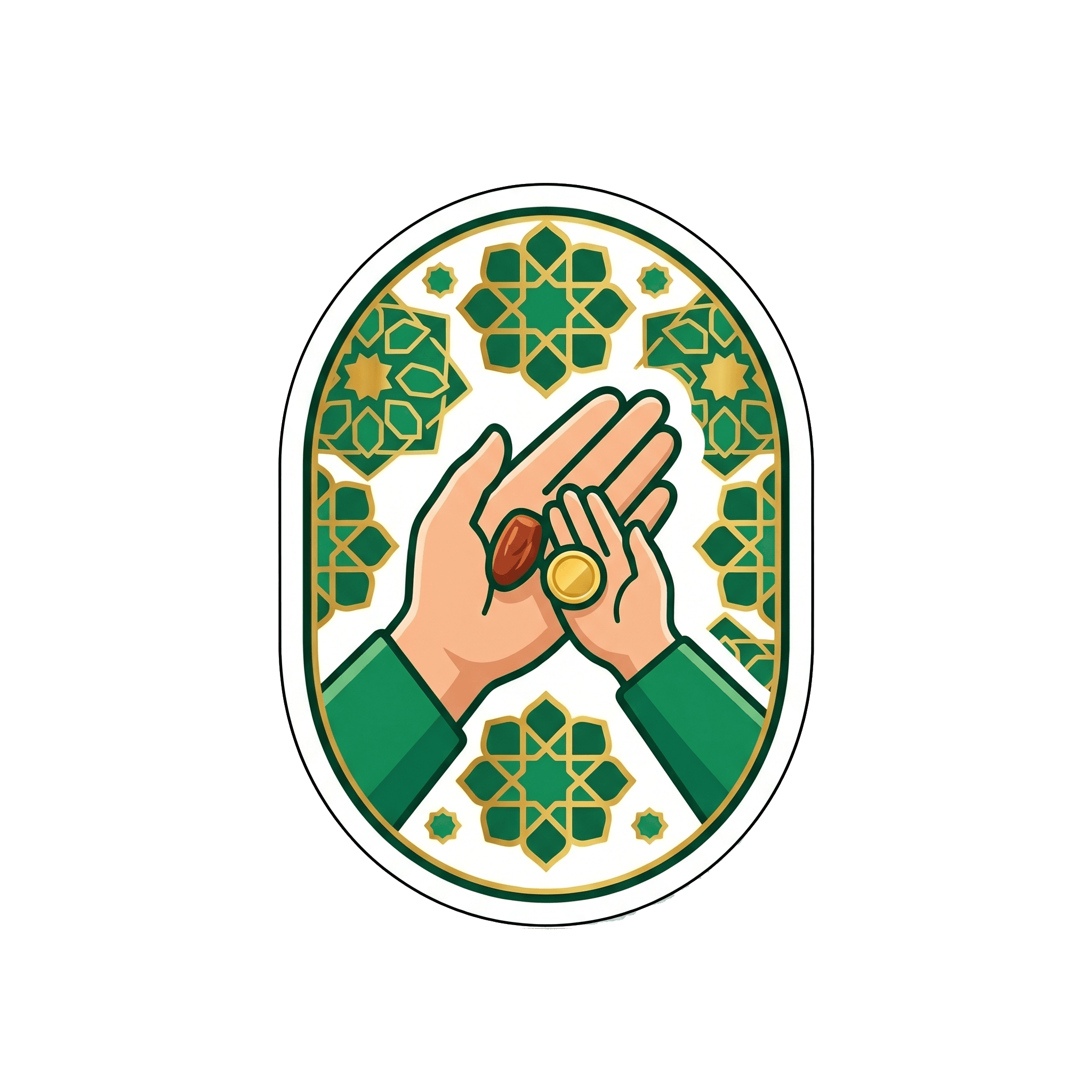 Ramadan Generosity: Hands of Giving Emblem